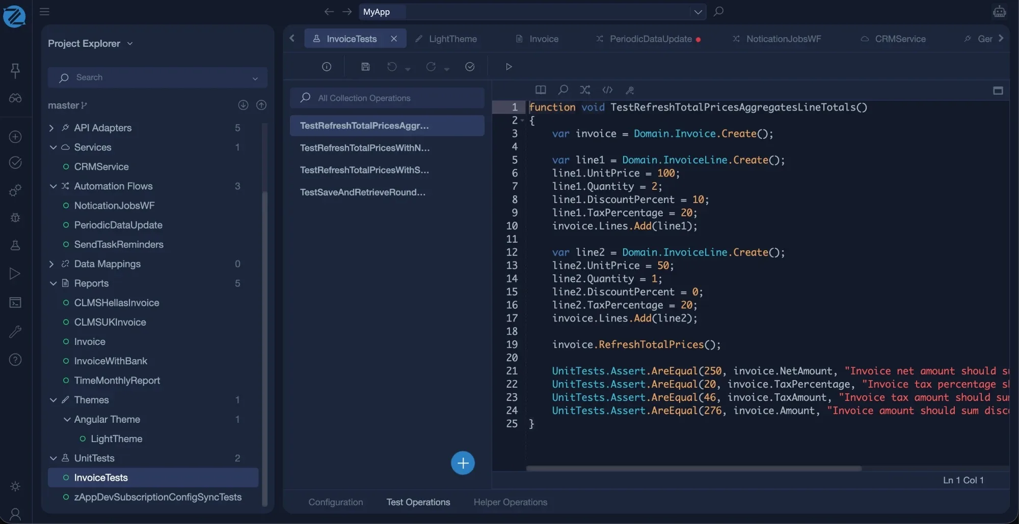 Studio Unit tests